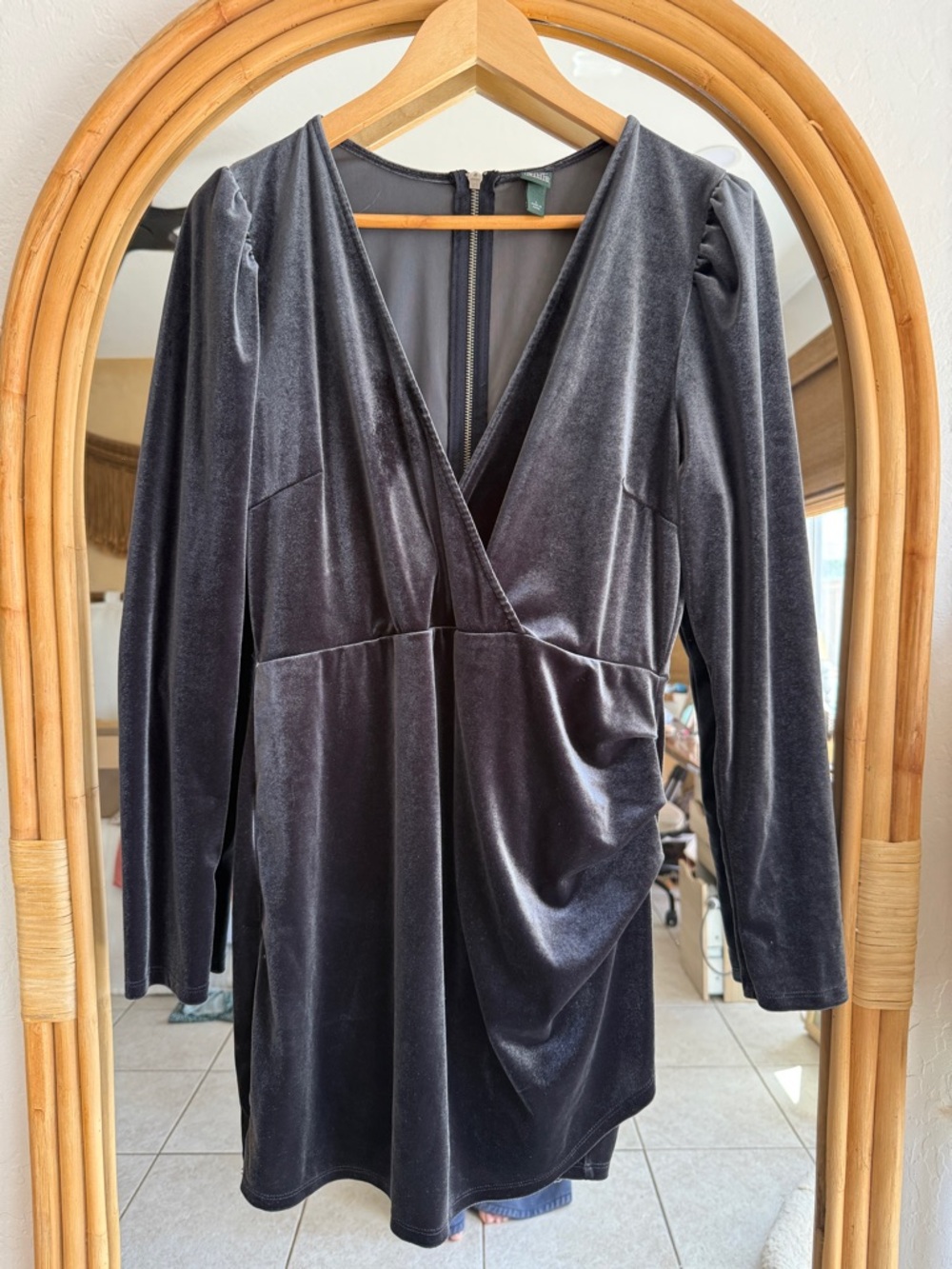 Target Gun Metal Grat Velvet Mini Dress